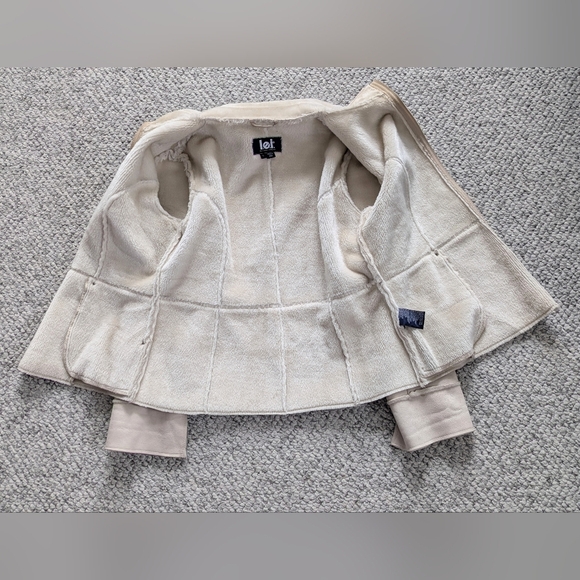 LEI Women's (Size Large)Cream/Tan Faux-Suede Teddy Jacket With Shearling Lining - Picture 13 of 16